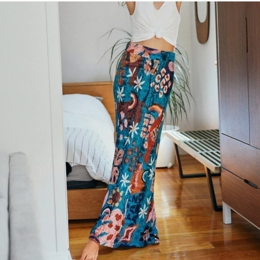 Anthropologie Farm Rio Gabriela Knit Maxi Skirt